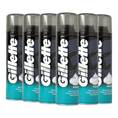 Gillette Shaving Foam - Sensitive 200ml x6