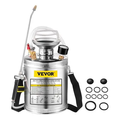 Vevor PWQBXG4L000000001V0 gal Stainless Steel Hand Pump Sprayer, Silver