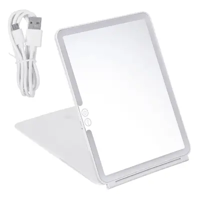 (White) Frame Light Makeup Mirror White LED Daylight Adjustable Light Detachable Base