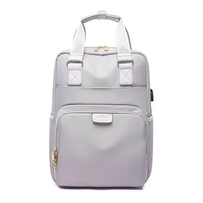 (Grey, Inch) Laptop Bag Canvas Backpack Handbag Campus Scholbag Multi Functional For Female