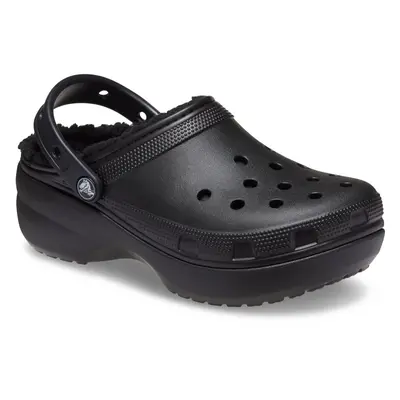 (Black, (Adults')) Crocs Classic Platform Lined Thermoplastic Women's Black Clogs