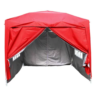 2.5 x 2.5m Garden Pop Up Gazebo Marquee Patio Canopy Wedding Party Tent- Red