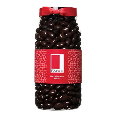 Rita Farhi Dark Chocolate Covered Raisins in a Gift Jar | Vegetarian and Chocolate Gift - Chocol