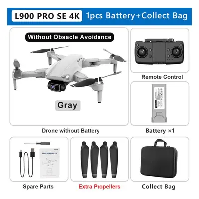 (1 battery, White) New L900 PRO SE Drone 4K Professional GPS 5G WIFI Brushless Motor Dual Camera