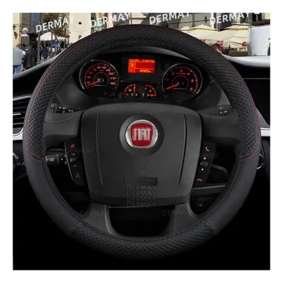 (Black) for Fiat Ducato Car Steering Wheel Cover PU Leather High Quality Auto