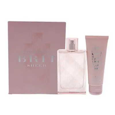 Burberry Brit Sheer Pcs Set For Women: 3.3 Eau De Toilette Spray + 2.5 Body Lotion (Travel Set)