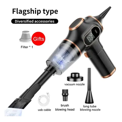 (1 Pcs Filter, Black) New Original Powerful 9500000Pa in Cordless Vacuum Cleaner Car Portable Ro