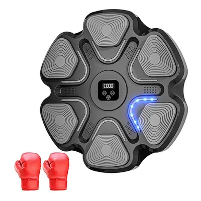 (black) Smart Musical Boxing Machine With Gloves Bt Wall-mounted Boxing Target Focusing Training