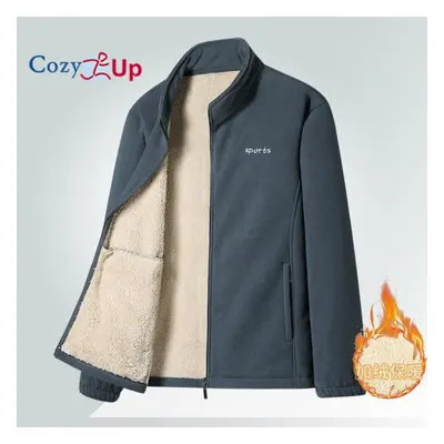 (grey, M) Cozy Up Mens Thick Fleece Jackets Men Outwear Sportswear Wool Liner Warm Jackets Coats