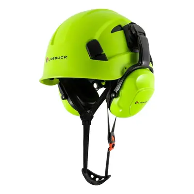 (Green) Loebuck American Style Construction Work Safety Helmet With Goggles And Noise-reducing I