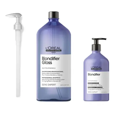 L'Oreal Serie Expert Blondifier - Pump - Gloss Shampoo 1500ml - Conditioner 750ml