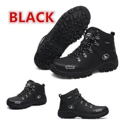 (black, 45) Men&apos;s Warm Waterproof Boots Outdoor Sports Shoes Winter Snow Boots For Men Hiki