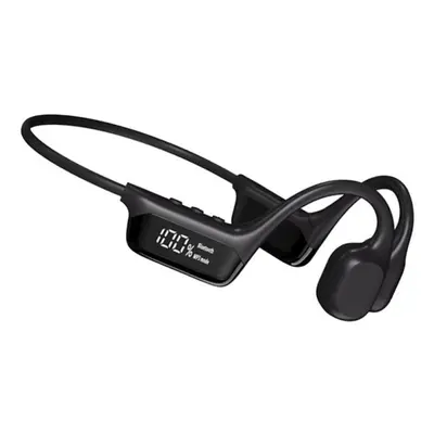 (black) Vaolro Bone Conduction Wireless Headphone Digital Display Ipx8 Waterproof Noise Cancel H