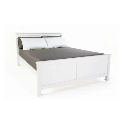 (King) Madrid Solid Wooden Bed Frame in White(FRAME ONLY)