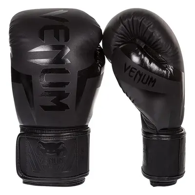 (12oz ) VENUM ELITE BOXING GLOVES - BLACK/BLACK