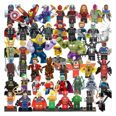 48PCS DC Marvel Superheroes Minifigures Toys Fit Lego