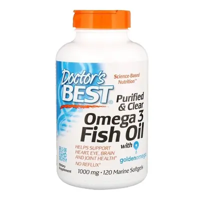 (120 marine softgels) Purified & Clear Omega Fish Oil, 1000mg - marine softgels