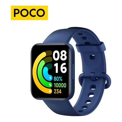 (Blue) Global Version POCO Watch 1.6'' AMOLED Display Days Battery GPS Always-on