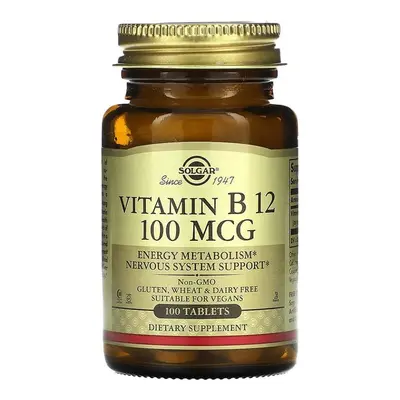 Solgar Vitamin B12 Mcg, Energy Metabolism, Nervous System Support, Dietary Supplement, Tablets