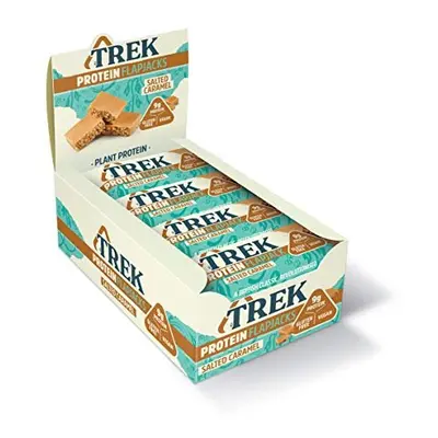 TREK High Protein Flapjack Salted Caramel - Gluten Free - Plant Based - Vegan Snack - 50g x bars