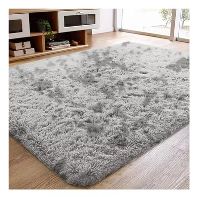 (200cm x 290cm (6ft 8" x 9ft 7")., Silver Tye Dye) Non Slip Rug Area Rug Living Room Bed Room