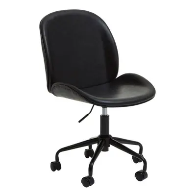 Premier Housewares Clinton Black Leather Chair