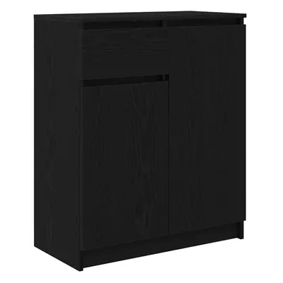 vidaXL Sideboard with Drawer Black Oak 71x35x84 cm Engineered Wood