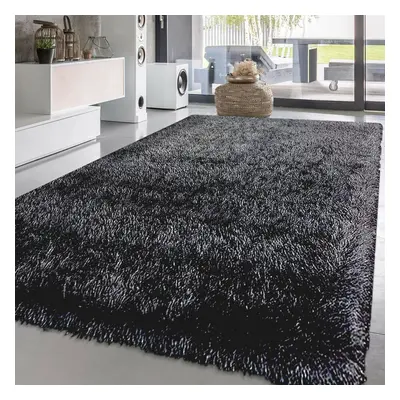 (Black_Grey, x cm) New Modern Non slip Fluffy Thick Shaggy Natty Rug