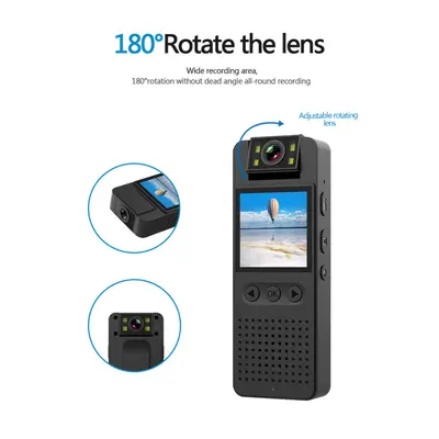 1080P HD Infrared Night Vision WiFi Camera with LED Screen Small Camcorder Bodycam Police Cam Bi