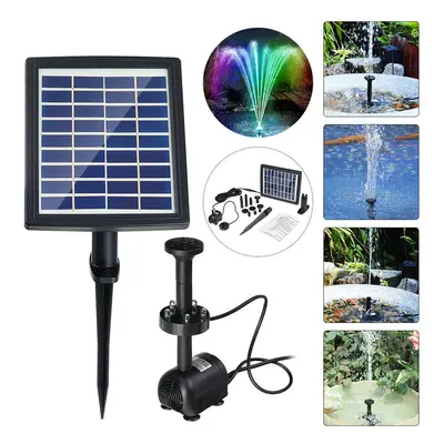 Solar Powered LED Colorful Light Fountain Water Pump Floating Garden Pond Pool Fish Bird Bath