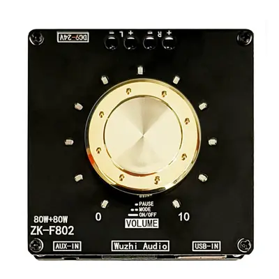 Bluetooth 5.1 Volume Indicator Audio Power Amplifier Module Two-channel Stereo 80W+80W Amplifier