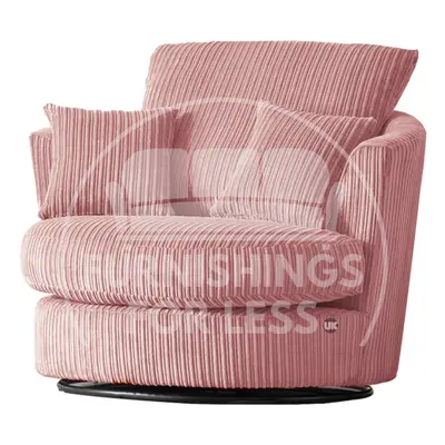 (Pink, Swivel Chair) Luxor Scatter Back Colourful Cord Sofa Range