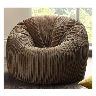 (Brown) Childrens Jumbo Cord Beanbag Chair Cord Beanbags Plush Jumbo Cord Bean bags Ready Filled