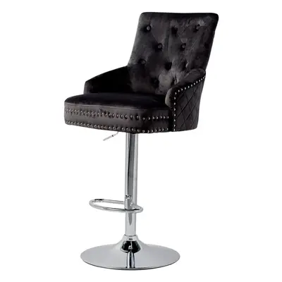 Swivel Bar Stool Adjustable Lift Velvet Chair with Backrest, Armrest