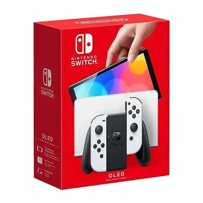 Nintendo Switch OLED (2021) Model - Black & White Joy-Con Controllers - Upgraded OLED Screen for