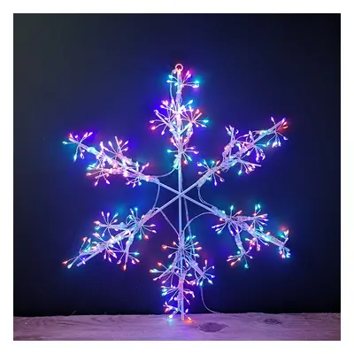 40cm LED Hanging Snowflake Christmas Decoration in Rainbow