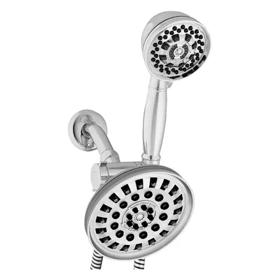 Waterpik 7-Mode 2-in-1 Dual Shower Head System with 5-Foot Hose and Po