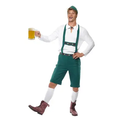 (M, Green/White) Smiffys Mens Beer Fest Costume Set