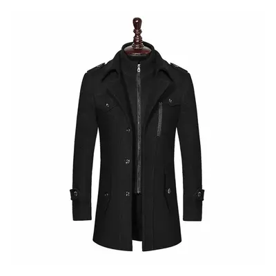 (black, M) Trench Coat For Men Woolen Coat For Men Jackets For Men Fashion Jacket&coat Mens Coat