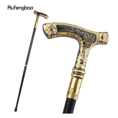 (as the picture) Gold Black Luxury Double Eagle Walking Cane Fashion Decorative Walking Stick Ge