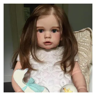 (as the picture, 60cm 3D-paint Skin Doll) Bzdoll Cm 3D-paint Skin Soft Silicone Reborn Baby Doll