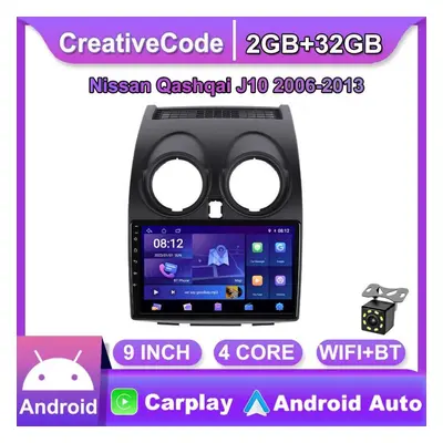 (as the picture, 2+32GB) Inch Android Carplay For Nissan Qashqai J10 Car Radio Multimedia Video 