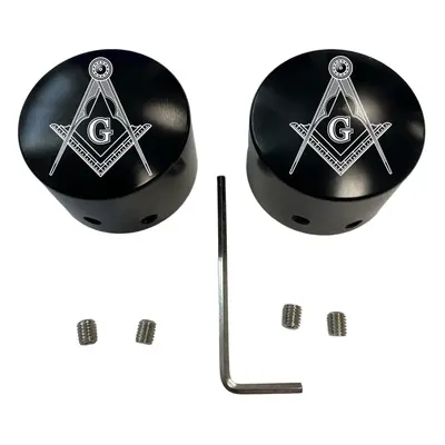 Masonic Front Axle Cap Nut Covers Black in Color Compatible With Harle