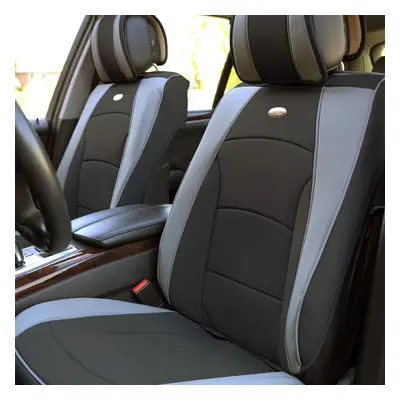 FH group car Seat covers Front Set gray Black Faux Leather Seat cushio