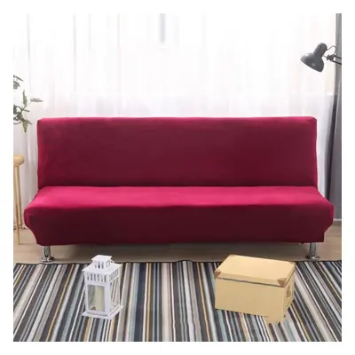 (wine, Size) Plush Sofa Bed Cover Solid All -inclusive Slipcover For Sofa Bed Without Armrest Co