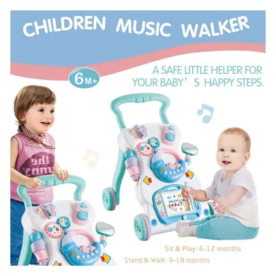 (multicolor) Baby Walker Multifuctional Toddler Walker Sit-to-stand Learning Walker Toys