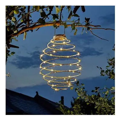 Solar Powered Mega Spiralight Warm White LED Garden Hanging Light