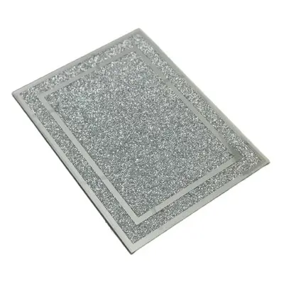 Signature Crystal Crushed Diamond Silver Crystal Chopping Board Glass Worktop Saver Cutting Boar