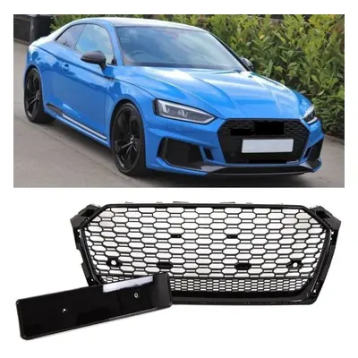 Audi A5 S5 Front Main Grille Gloss Black Honeycomb RS5 Look Badgeless