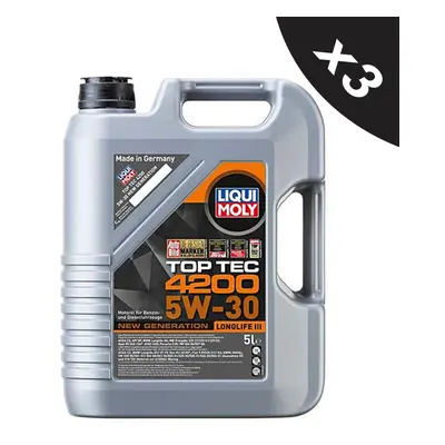 Liqui Moly 5W30 Fully Synthetic Engine Oil Top Tec / Longlife 3x5L